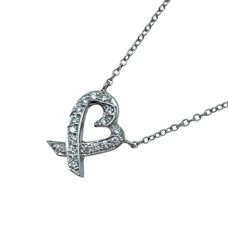 ティファニー TIFFANY&CO ラビングハートネックレス プラチナ Pt950 ジュエリー【中古】