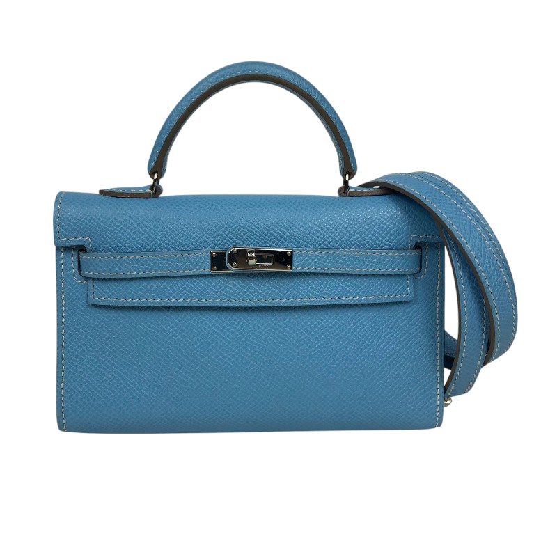 エルメス HERMES タイニーケリー □O刻 セレスト SV金具 エプソン レディース ハンドバッグ【中古】
