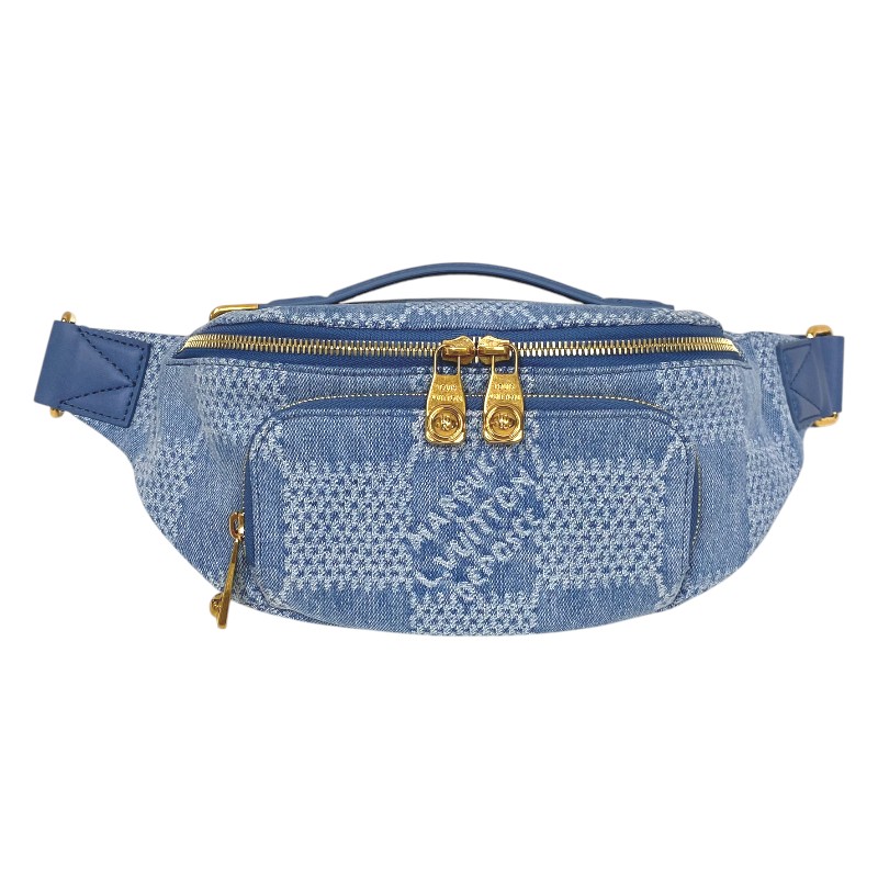 【6/1～ 最大限度30,000円OFF引き換え証！】ルイ・ヴィトン LOUIS VUITTON 混雑時・バムバッグ N00205 ジーンズ青碧 ゴールド金具 ダミエ・デニム3D ユニ一発やる 上半身御徒面子【中古】