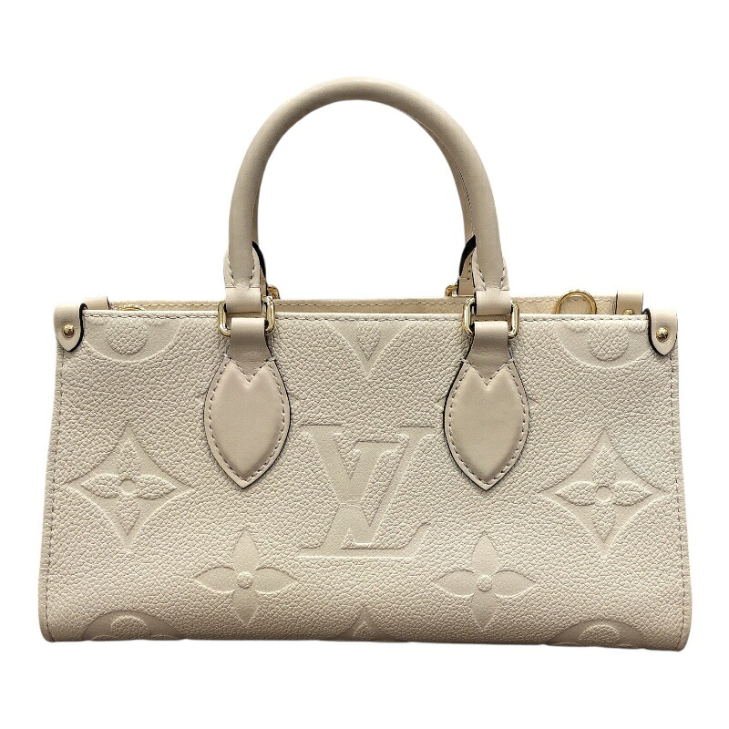 ルイ・ヴィトン LOUIS VUITTON オンザゴーEW M23698 ホワイト モノグラムアンプラント レディース ハンドバッグ【中古】
