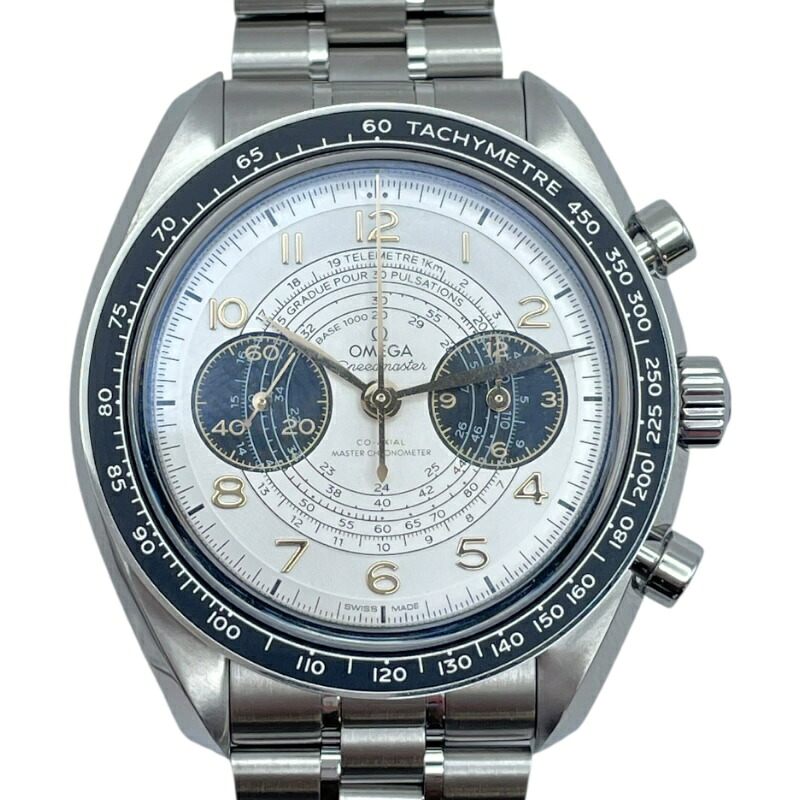オメガ OMEGA スピードマスター クロノスコープ パリ2024 522.30.43.51.02.001 ホワイト SS 手巻き メンズ 腕時計【中古】