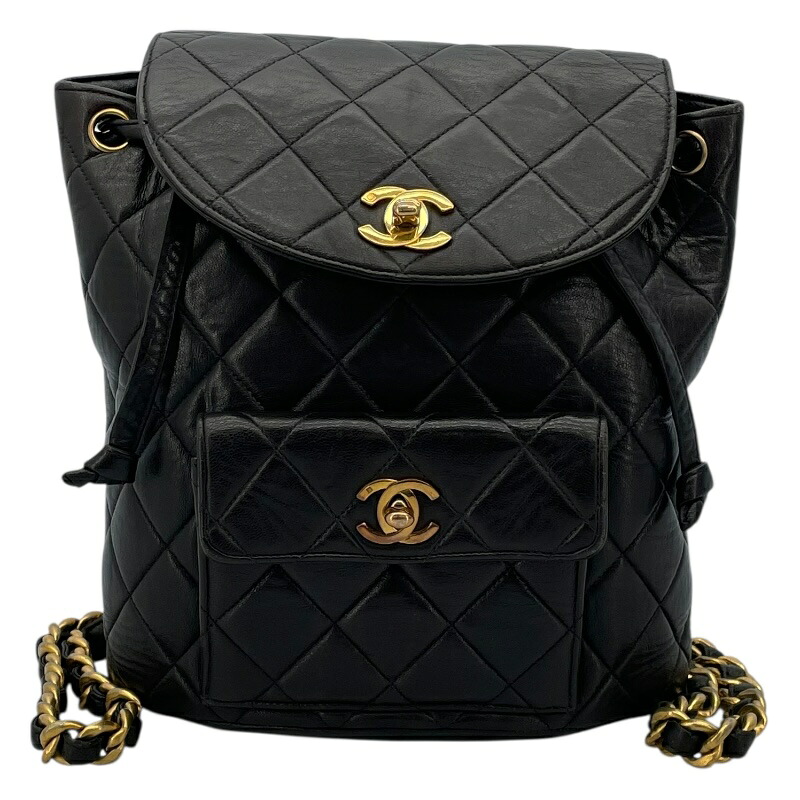 シャネル CHANEL マトラッセバックパック A10177 ブラック GD金具 ラムスキン レディース リュック・デイパック【中古】