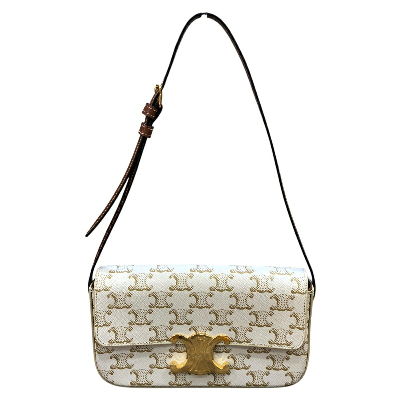 セリーヌ CELINE ショルダーバッグクロード 194143 アイボリー　GD金具 PVC・レザー レディース ショルダーバッグ【中古】