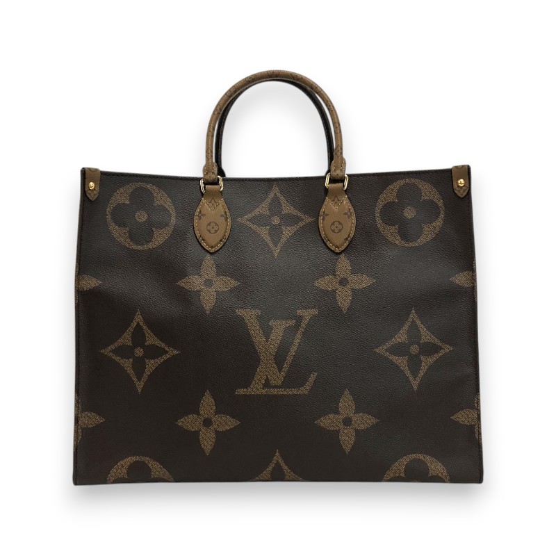 ルイ・ヴィトン LOUIS VUITTON オンザゴーGM M44576 モノグラム ジャイアント・リバース トートバッグ レディース【中古】
