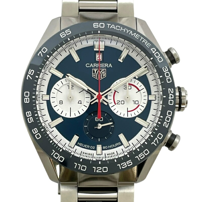 タグ・ホイヤー TAG HEUER カレラ キャリバー ホイヤー02 スポーツクロノグラフ CBN2A1E ネイビー SS 自動巻き メンズ 腕時計【中古】
