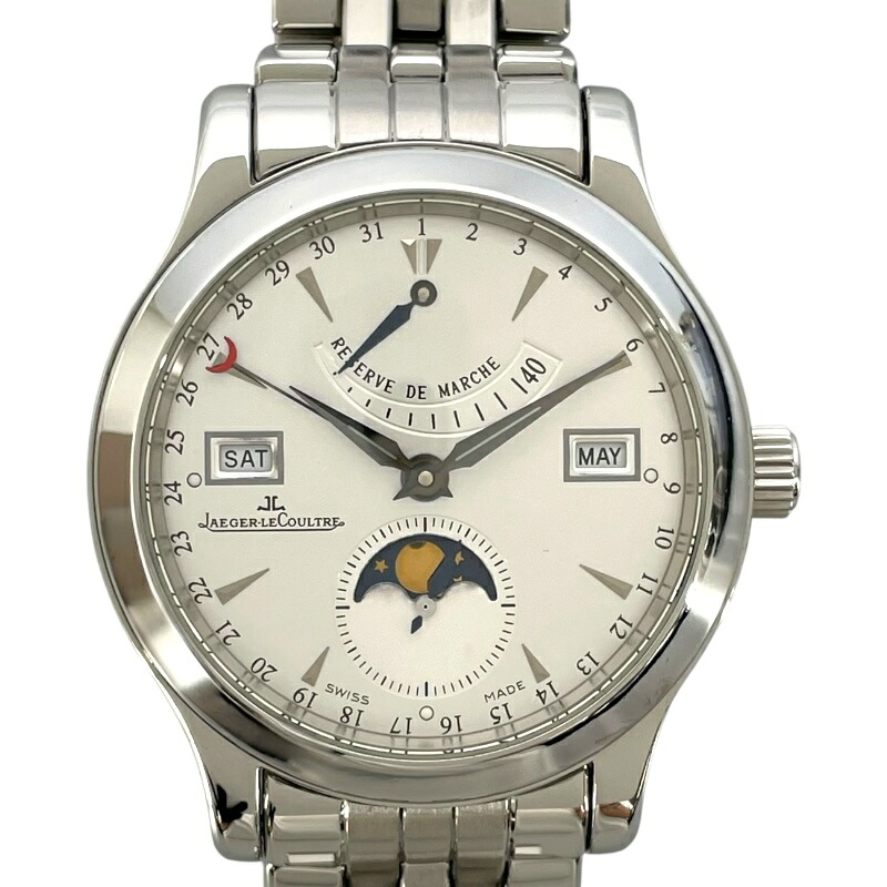 ジャガー・ルクルト JAEGER-LE COULTRE マスターカレンダー ムーンフェイズ 147.8.41.S シルバー SS メンズ 腕時計【中古】