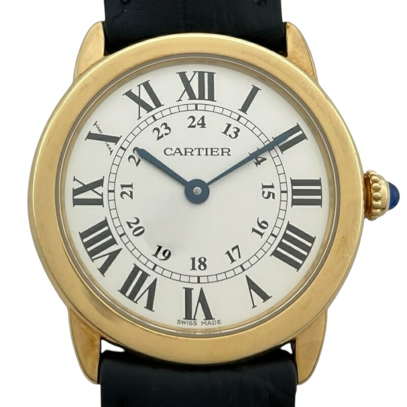 カルティエ Cartier ロンド ソロドゥカルティエ W6700355 ホワイト K18/SS メンズ 腕時計【中古】