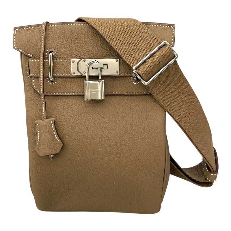 エルメス HERMES ケリーアッカドPM W刻印 エトゥープ/SV金具 トゴ メンズ ボディバッグ【中古】