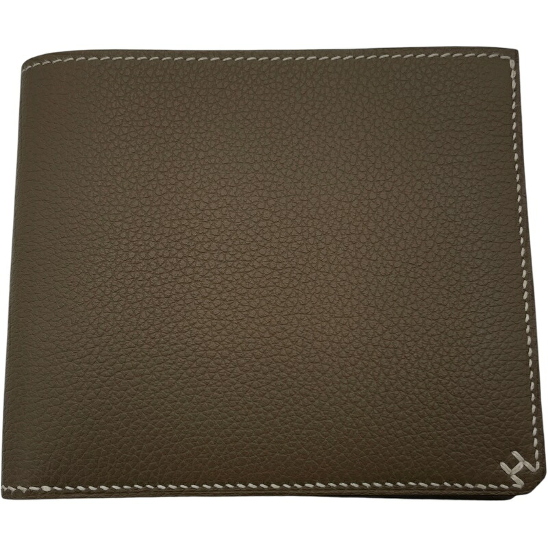 エルメス HERMES Hセリエコンパクト W AI01 0FB エトゥープ エバーカラー レディース 二つ折り財布【中古】