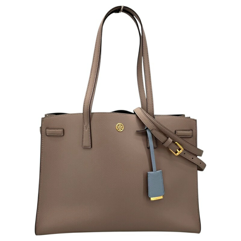 トリーバーチ TORY BURCH ハンドバッグ グレー レザー レディース ショルダーバッグ【中古】