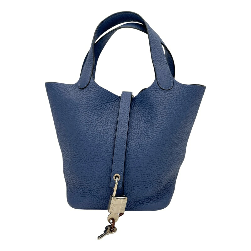 エルメス HERMES ピコタンロックPM U刻印　 ブルーブライトン SV金具 トリヨン レディース ハンドバッグ【中古】