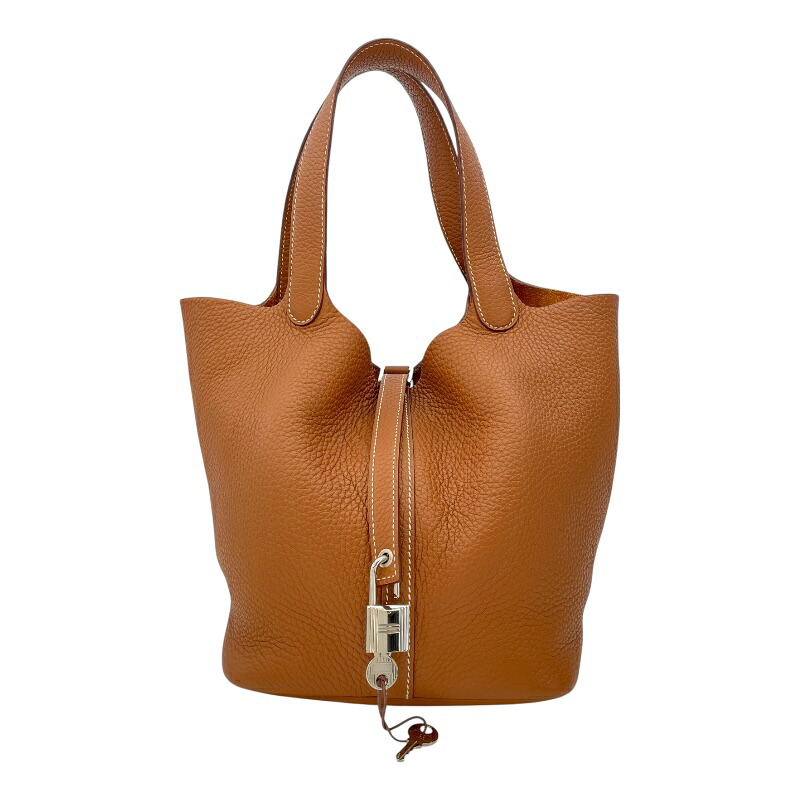 エルメス HERMES ピコタンロックMM U刻 ゴールド シルバー金具 トリヨン レディース ハンドバッグ【中古】