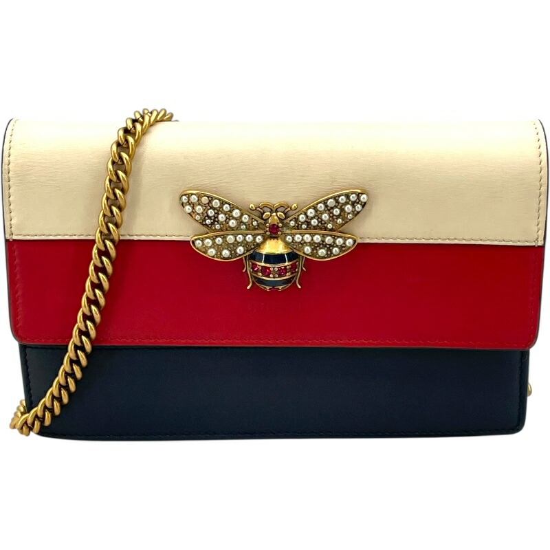 楽天市場】グッチ GUCCI ウォレットチェーン ゴールドxブラック 金属