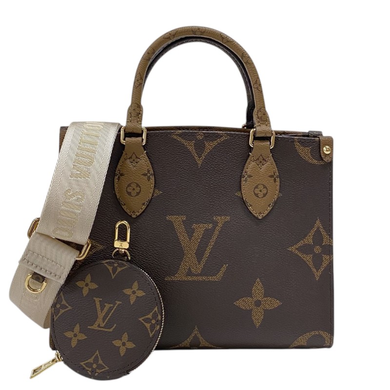 ルイ・ヴィトン LOUIS VUITTON オンザゴーPM M46373 モノグラムリバース レディース ハンドバッグ ショルダーバッグ【中古】
