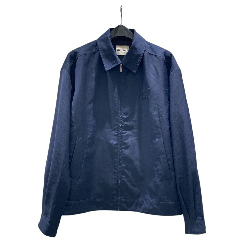 希少24ss miumiu モヘアブルゾンジャケット　ネイビー 中古・古着通販】MIU MIU (ミュウミュウ) モヘアブルゾンジャケット