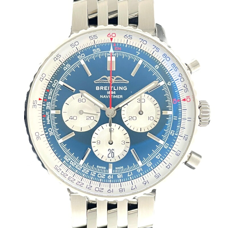 ブライトリング BREITLING ナビタイマー B0 クロノグラフ 46 AB0137 ブルー SS メンズ 腕時計【中古】