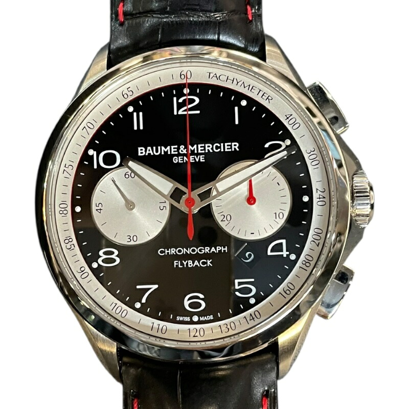 【6/1～ 最大限度30,000円OFFクーポン券！】ボーム＆メルシェ BAUME \u0026 MERCIER クリフトン 飛球うしろ側 クロノグラフ M0A10369 ステンレス鋼スチール写真 自動小銃一巻き メンズ ウオッチ【中古】
