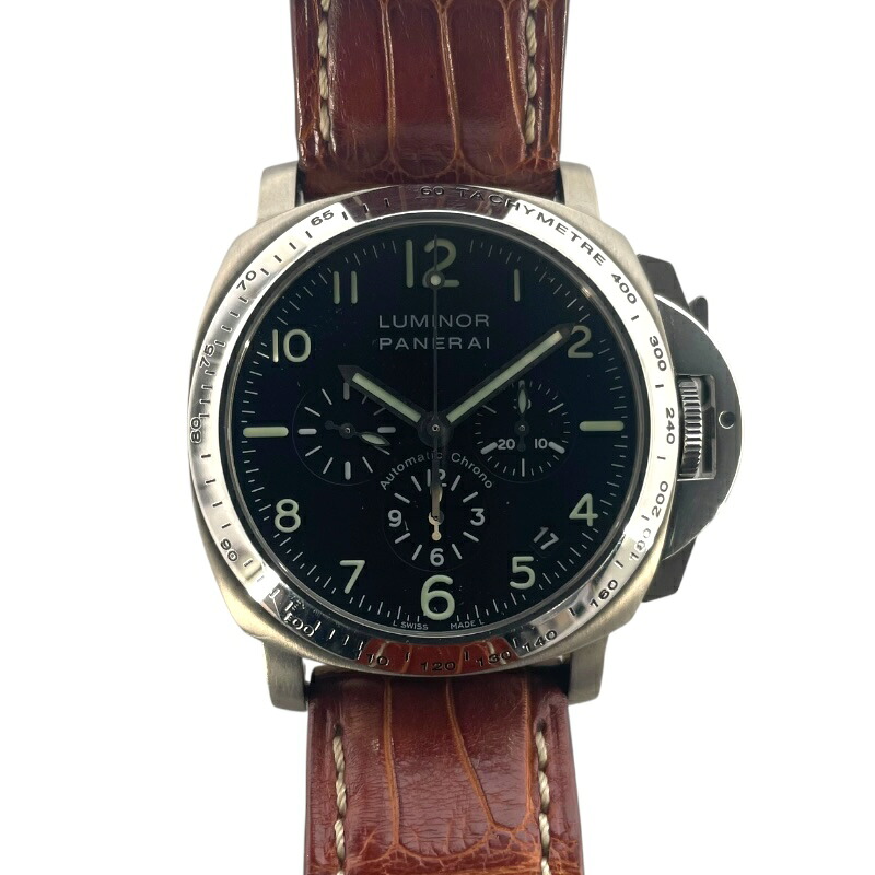 パネライ PANERAI ルミノール クロノ PAM00074 ブラック SS メンズ 腕時計【中古】