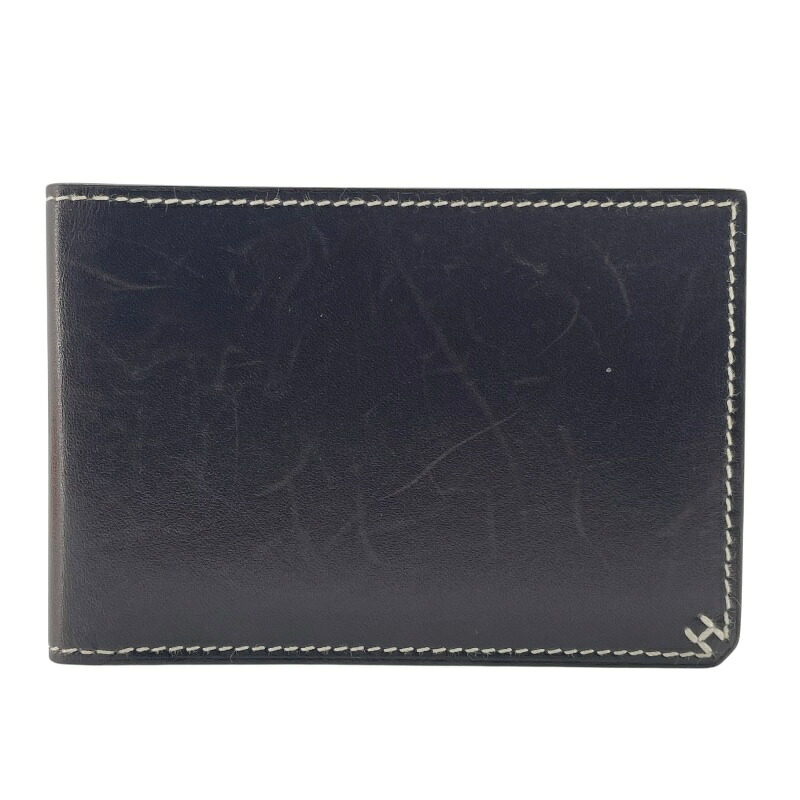 エルメス HERMES Hセリエ W刻 黒茶 ボックスカーフ レディース 歌留多入れもの【中古】