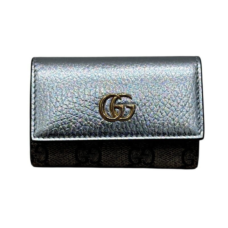 新品級✨グッチ6連キーケースインプリメGGインターロッキング黒レザーシルバー金具 GUCCI グッチ インターロッキングG 6連 キーケース キーリング