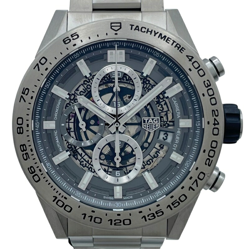 タグ・ホイヤー TAG HEUER カレラ キャリバーホイヤー01 クロノグラフ グレーファントム CAR2A8A.BF0707 グレー チタン メンズ 腕時計【中古】｜OKURA（おお蔵）店