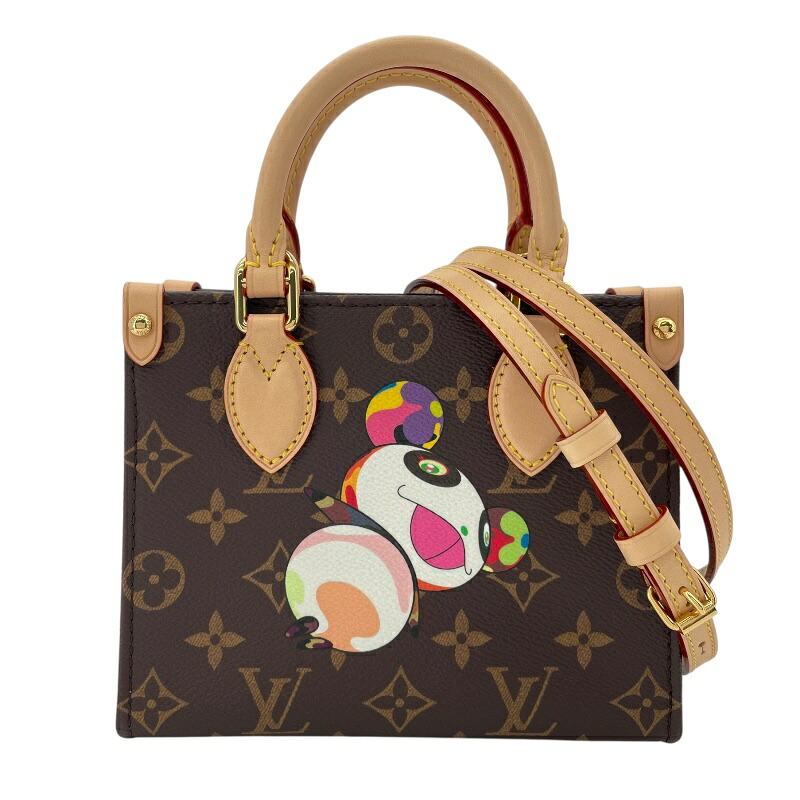 ルイ・ヴィトン LOUIS VUITTON オンザゴーBB 村上隆 M13668 ブラウン モノグラム・パンダ レディース ハンドバッグ【中古】