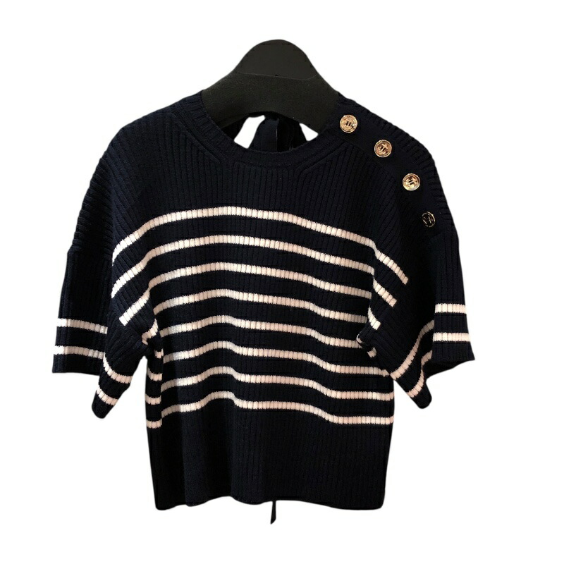 みえこ Christian Dior ネイビー 半袖ニット みえこ様専用 Christian Dior ネイビー 半袖ニット - メルカリ