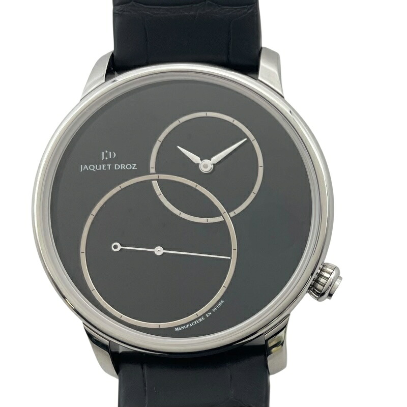 ジャケ・ドロー JAQUET DROZ グランセコンドオフセンター オニキス J006030270 ブラック SS メンズ 腕時計【中古】