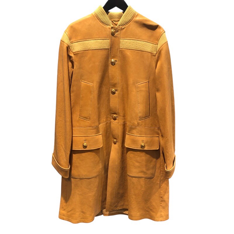 楽天市場】【グッチ】Gucci レザー ロングコート ジャケット ダーク