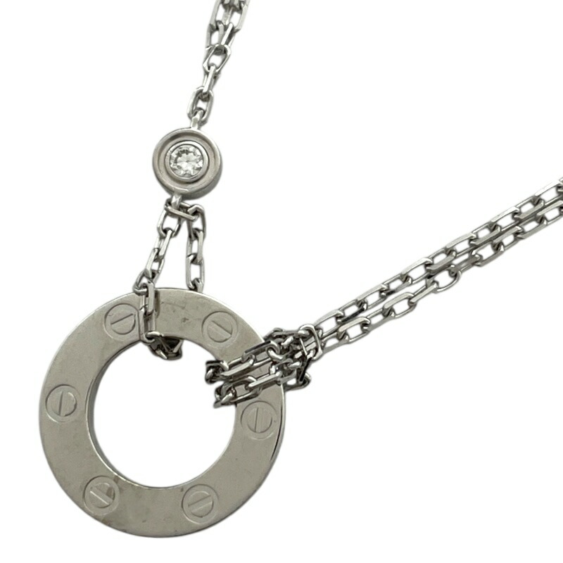 カルティエ Cartier ラブ サークル ネックレス2PD ホワイトゴールド 750/ダイヤモンド ジュエリー【中古】