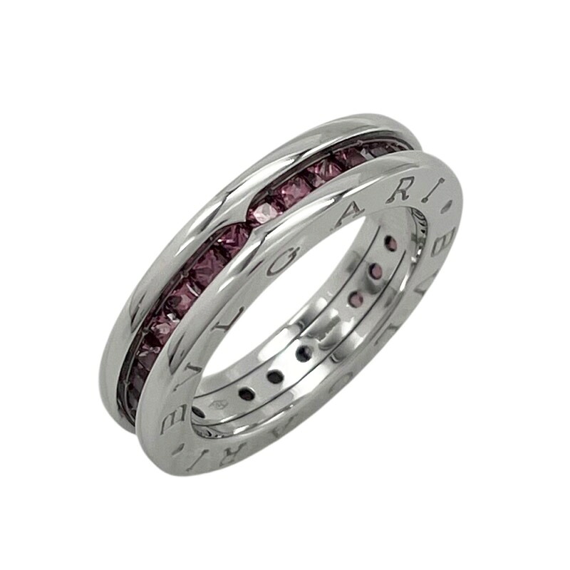 ブルガリ BVLGARI ビーゼロワンリング1バンド(XS) ホワイトゴールド 750 ガーネット ジュエリー【中古】｜OKURA（おお蔵）店 106,150円