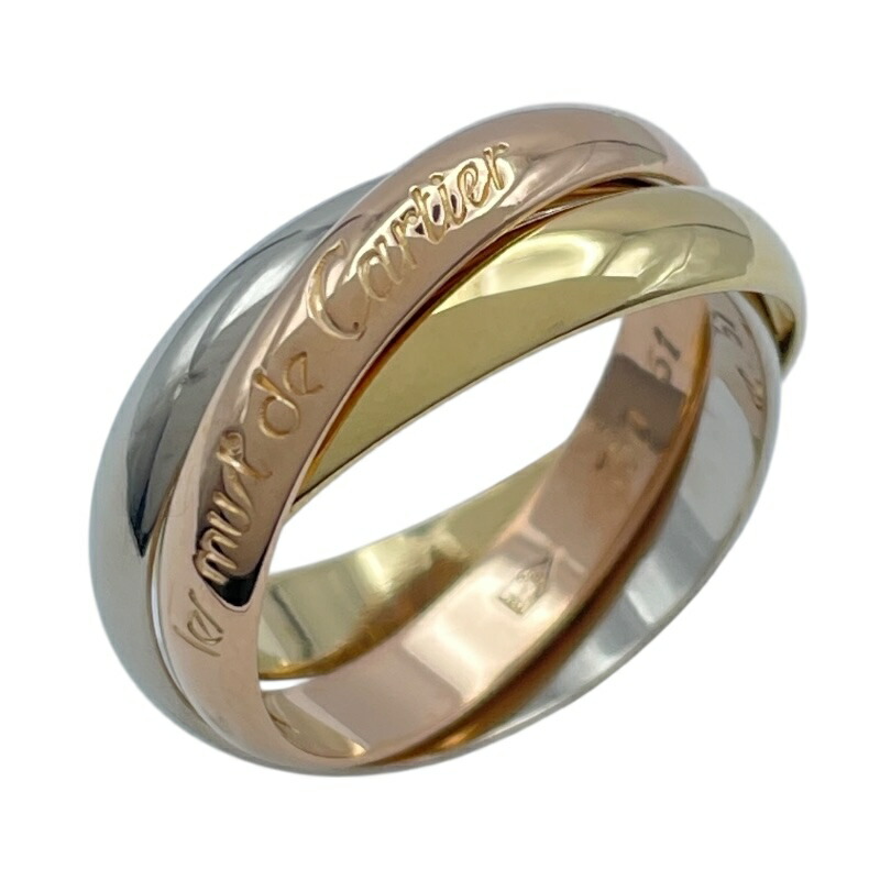 希少【付属品完備】カルティエ トリニティリング ピンキーリング #45 SM カルティエ Cartier】ピンキーリング トリニティ SM スモール