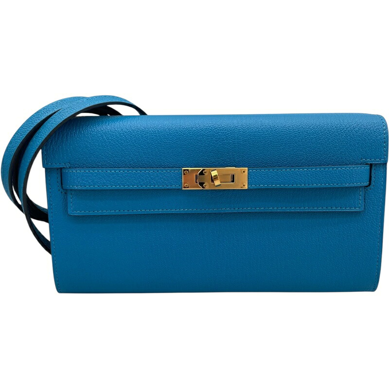 エルメス HERMES ケリートゥーゴー Z刻 ブルーフリーダ GD金具 シェーブル レディース ショルダーバッグ【中古】