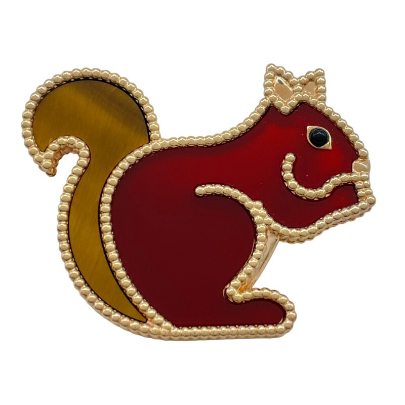ヴァンクリーフ&アーペル Van Cleef & Arpels ラッキー アニマルズ スクワラル クリップ ピンクゴールド Au750 ジュエリー【中古】
