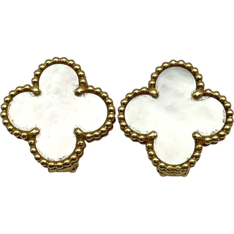 ヴァンクリーフ＆アーペル Van Cleef & Arpels ヴィンテージアルハンブラピアスMOP ゴールド Au750 ジュエリー【中古】