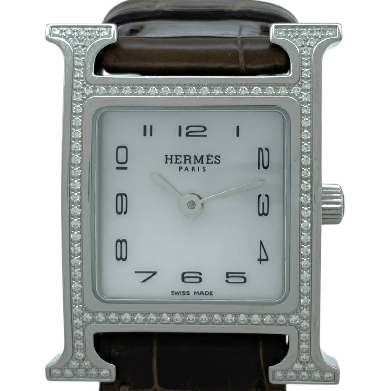 エルメス HERMES Hウォッチ ホワイトシェル HH1.235 ホワイトシェル SS クオーツ レディース 腕時計【中古】