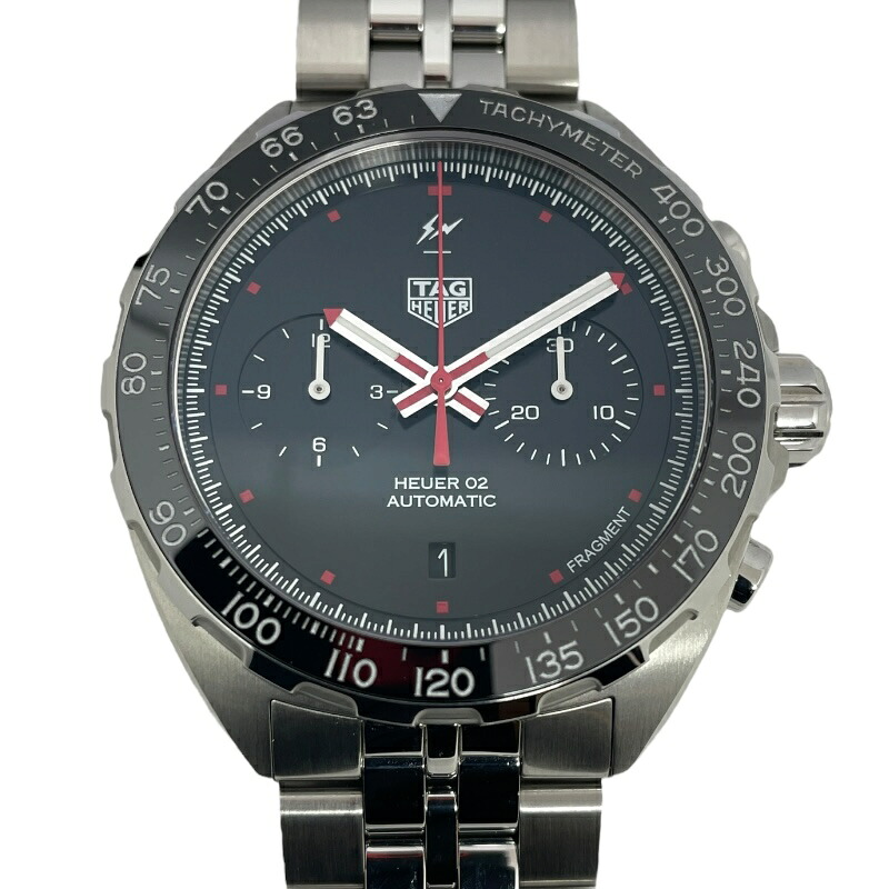 タグ・ホイヤー TAG HEUER フラグメントデザイン キャリバーホイヤー02 クロノグラフ CAZ201A.BA0641 ブラック SS 自動巻き メンズ 腕時計【中古】