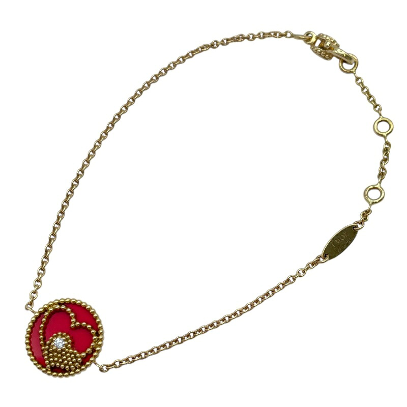 クリスチャン・ディオール Christian Dior クールハートブレスレット ゴールド Au750 ジュエリー【中古】