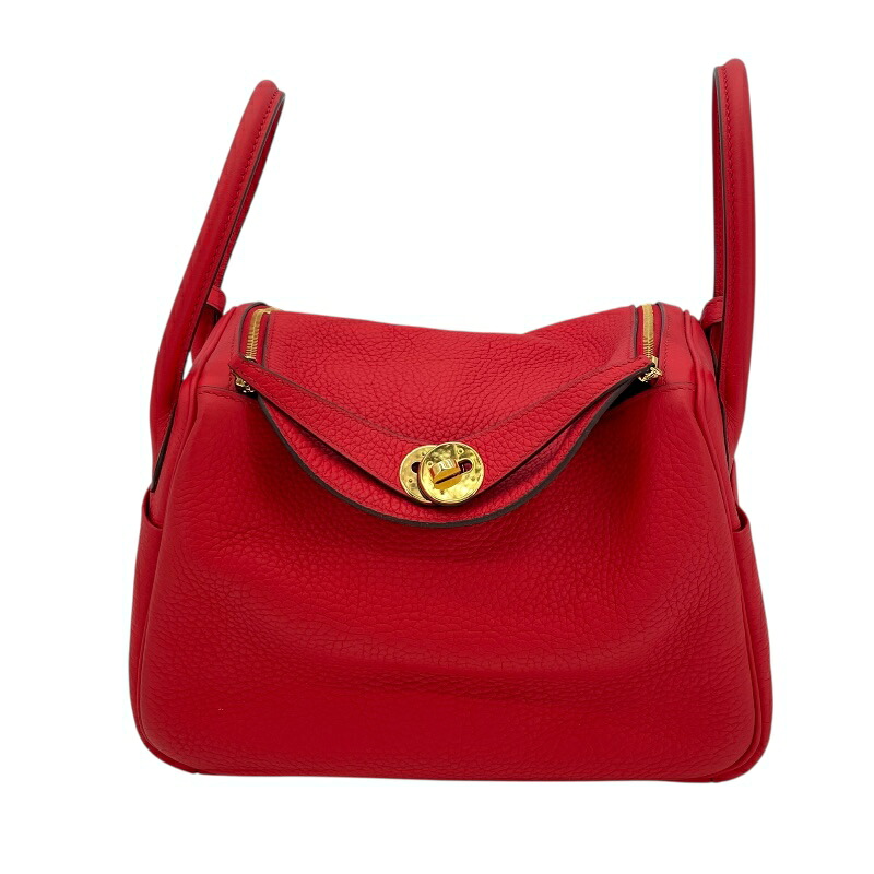 エルメス HERMES リンディ26 D刻 ルージュクー GD金具 トリヨンクレマンス レディース ショルダーバッグ【中古】