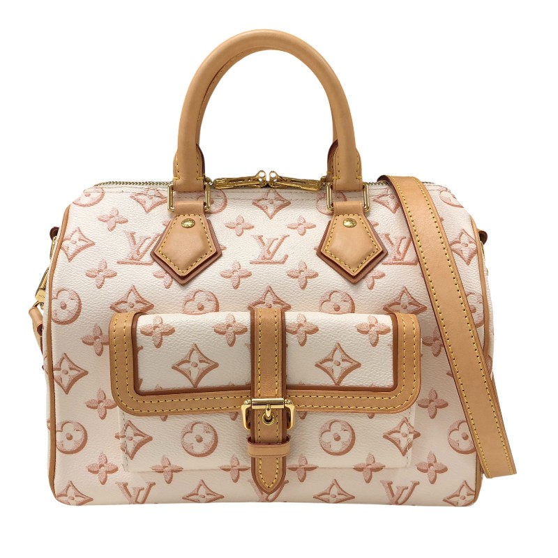 ルイ・ヴィトン LOUIS VUITTON スピーディ・バンドリエール25 2wayショルダーバッグ M20919 ベージュ/ピンク モノグラム・キャンバス・フォール・フォーユー レディース ハンドバッグ【中古】|OKURA(おお蔵)店