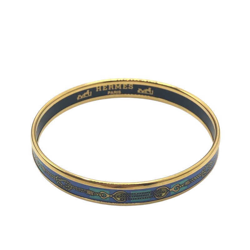 楽天市場】エルメス HERMES エマイユGM バングル ゴールド×ブルー