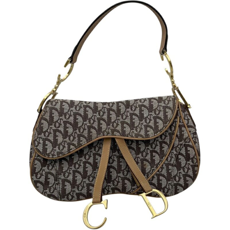 クリスチャン・ディオール Christian Dior トロッターサドルバッグ 赤銅色 GD金具 トロッターキャンバス レディース ショルダーバッグ【中古】 レディースバッグ-バッグ・小物・ブランド雑貨-バッグ