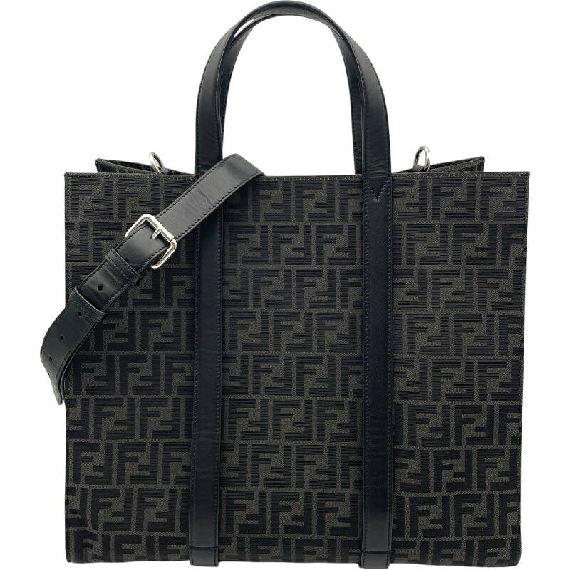 フェンディ FENDI FFロゴタイプ 2WAY買い出し御徒面子 7VA390  黒いこと 構内/なめし革 メンズ トートバッグ【中古】