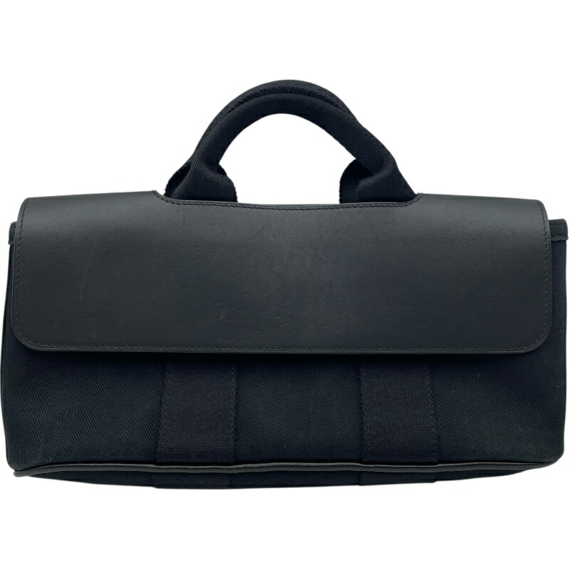 エルメス HERMES ヴァルパライソロングPM ブラック SV金具 トワル レディース ハンドバッグ【中古】