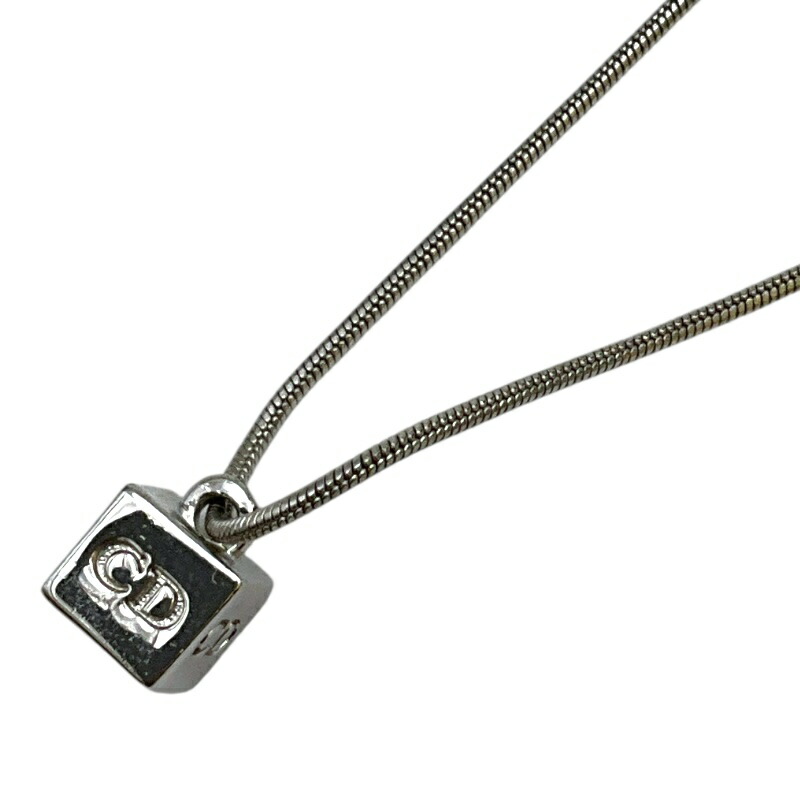 クリスチャン・ディオール Christian Dior キューブネックレス シルバー SV レディース ネックレス【中古】