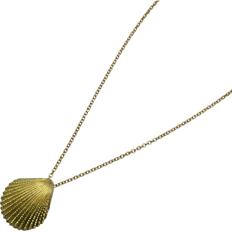 TIFFANY & Co. 貝殻デザイン ルビー付き18金ペンダント 中古】 ティファニー TIFFANY&Co. K18 ネックレス ルビー シェル 貝殻