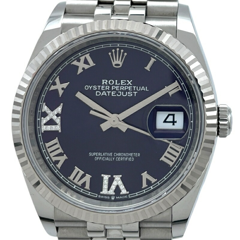 ロレックス ROLEX デイトジャスト 36 オーベルジーヌ 126234 パープル WG/SS 自動巻き メンズ 腕時計【中古】|OKURA(おお蔵)店