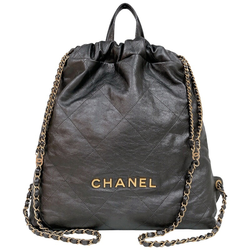 【6/1～ 最大限度30,000円OFFクーポン券！】シャネル CHANEL CHANEL22 うしろ側容器に並べる AS3313 黒いこと レディース 背嚢・デイパック【中古】