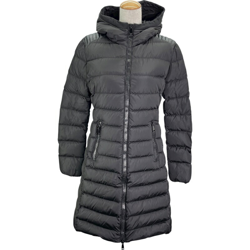 モンクレール アドクサ ADOXA ロングダウンコート Aライン ブラック モンクレール アドクサ ADOXA ロングダウンコート Aライン ブラック