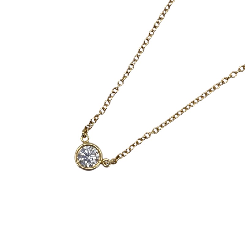 値下げ中！✴︎美品✴︎Tiffany ネックレス　バイザヤード　K18YG TIFFANY&Co. ティファニー バイザヤード 約0.07ct ネックレス 18金 K18